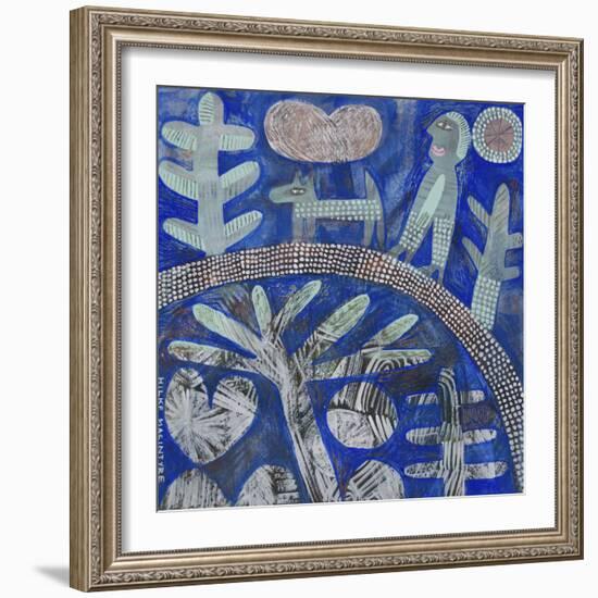 Walking the Dog - Blue-Hilke Macintyre-Framed Giclee Print