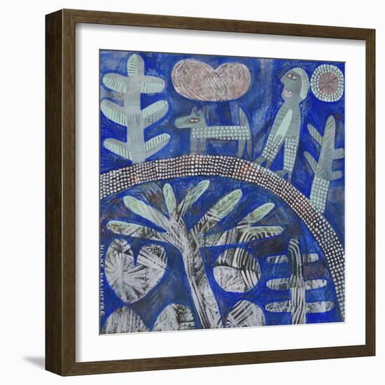 Walking the Dog - Blue-Hilke Macintyre-Framed Giclee Print