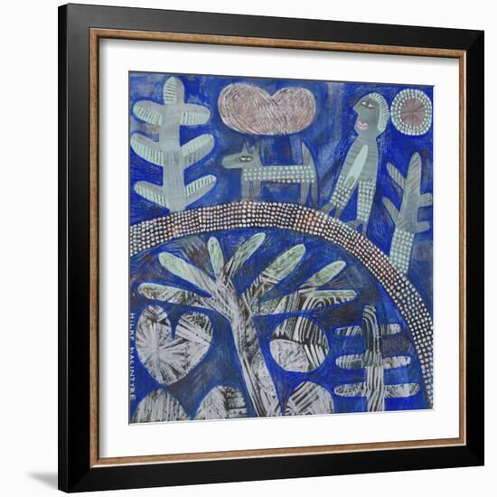 Walking the Dog - Blue-Hilke Macintyre-Framed Giclee Print