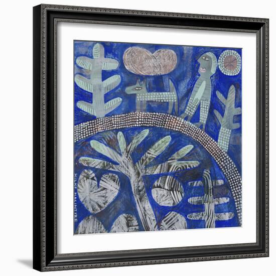 Walking the Dog - Blue-Hilke Macintyre-Framed Giclee Print