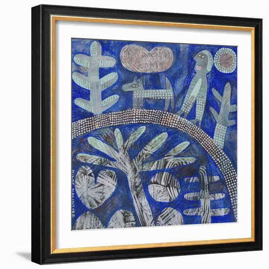 Walking the Dog - Blue-Hilke Macintyre-Framed Giclee Print