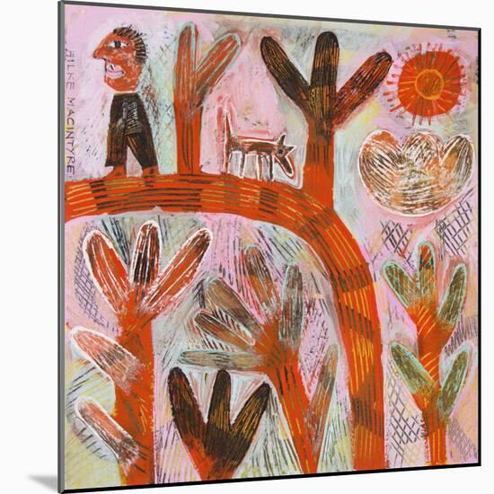 Walking the Dog - Red-Hilke Macintyre-Mounted Giclee Print