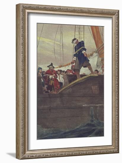 Walking the Plank, Engraved by Anderson-Howard Pyle-Framed Giclee Print