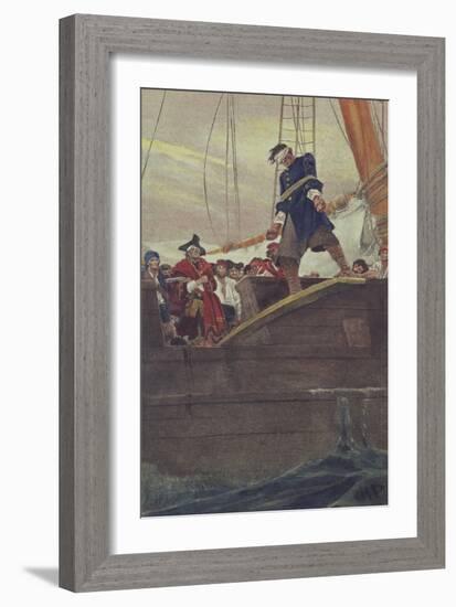 Walking the Plank, Engraved by Anderson-Howard Pyle-Framed Giclee Print