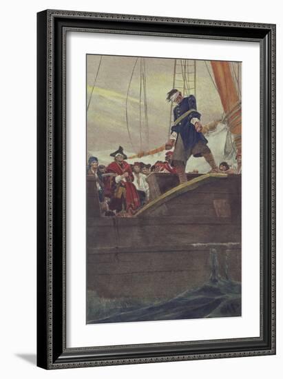 Walking the Plank, Engraved by Anderson-Howard Pyle-Framed Giclee Print