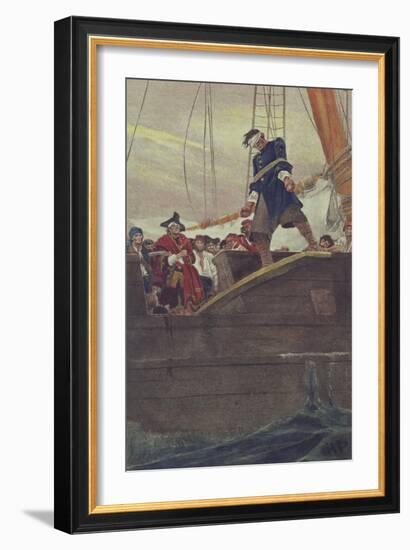 Walking the Plank, Engraved by Anderson-Howard Pyle-Framed Giclee Print