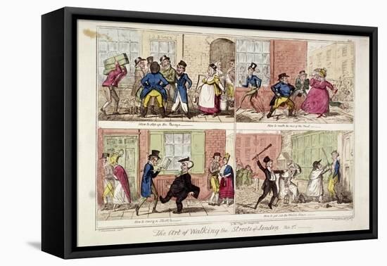 Walking the Streets of London, 1818-George Cruikshank-Framed Premier Image Canvas