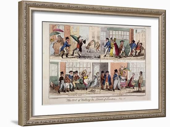 Walking the Streets of London, 1818-George Cruikshank-Framed Giclee Print