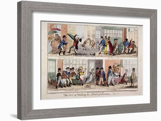 Walking the Streets of London, 1818-George Cruikshank-Framed Giclee Print