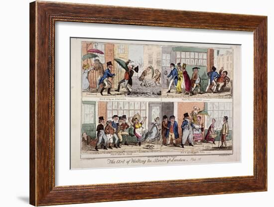 Walking the Streets of London, 1818-George Cruikshank-Framed Giclee Print