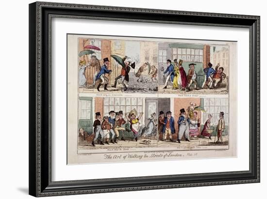 Walking the Streets of London, 1818-George Cruikshank-Framed Giclee Print