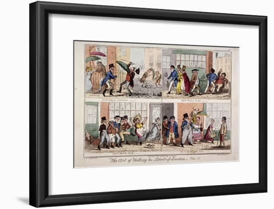 Walking the Streets of London, 1818-George Cruikshank-Framed Giclee Print