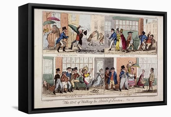 Walking the Streets of London, 1818-George Cruikshank-Framed Premier Image Canvas