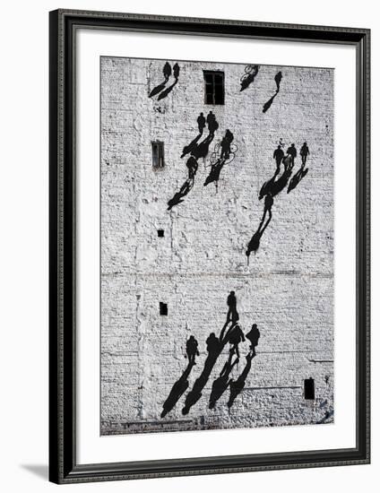 Walking The Wall-null-Framed Art Print