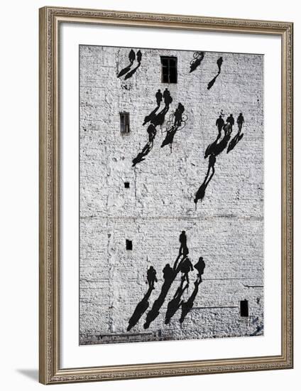 Walking The Wall-null-Framed Art Print