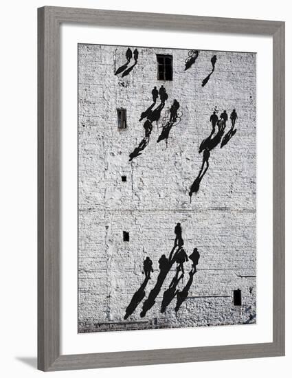 Walking The Wall-null-Framed Art Print