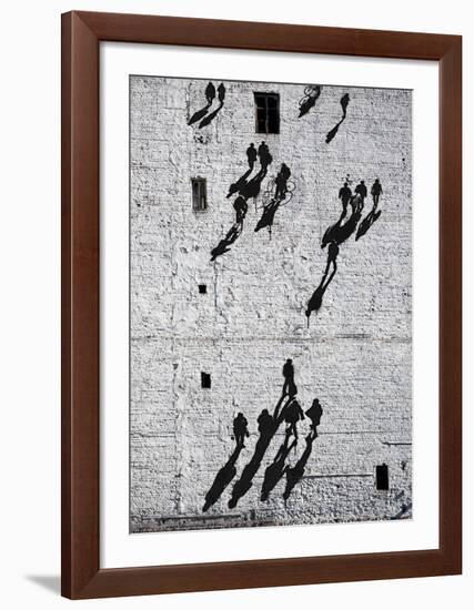 Walking The Wall-null-Framed Art Print