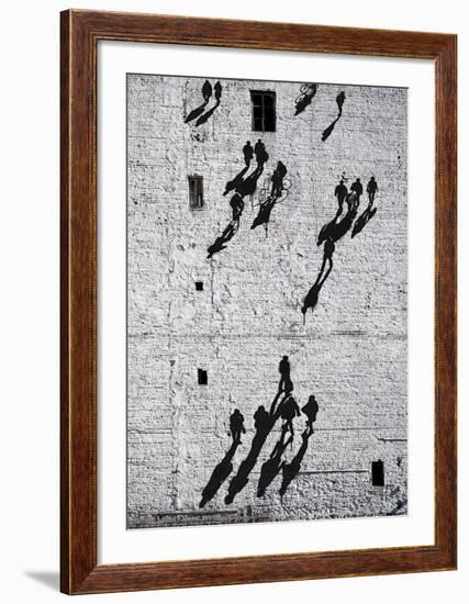 Walking The Wall-null-Framed Art Print