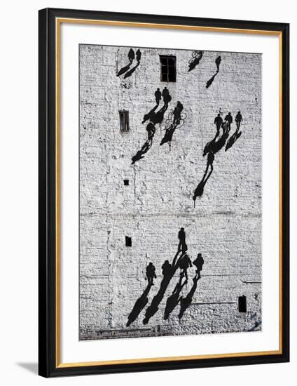 Walking The Wall-null-Framed Art Print