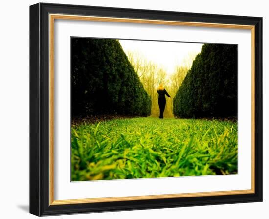 Walking through Garden Maze-Jan Lakey-Framed Photographic Print