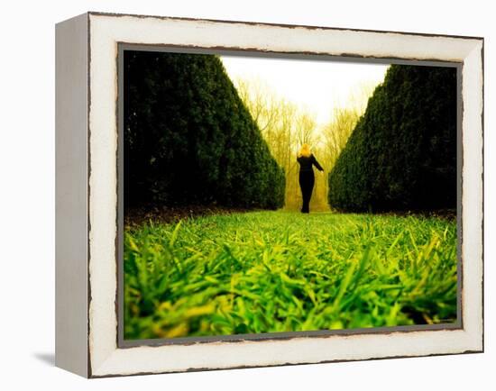 Walking through Garden Maze-Jan Lakey-Framed Premier Image Canvas