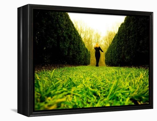 Walking through Garden Maze-Jan Lakey-Framed Premier Image Canvas