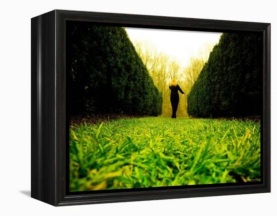 Walking through Garden Maze-Jan Lakey-Framed Premier Image Canvas