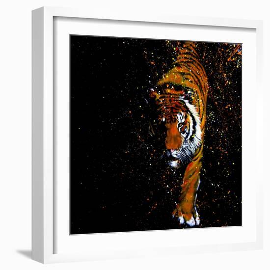 Walking Tiger-null-Framed Art Print