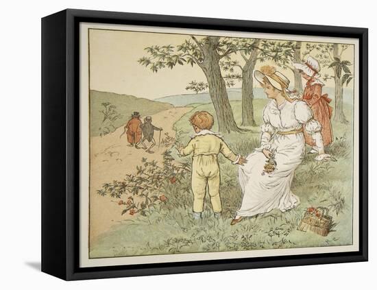 Walking to Mousey's Hall, Illustration from 'A Frog He Would A-Wooing Go'-Randolph Caldecott-Framed Premier Image Canvas