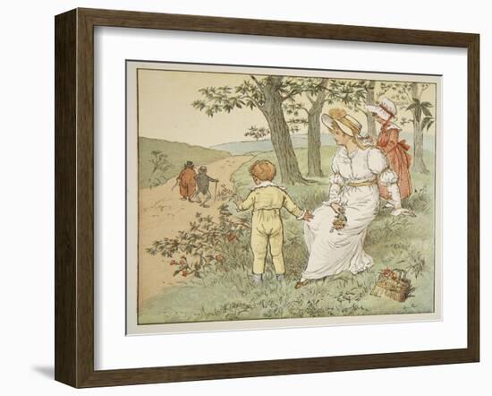 Walking to Mousey's Hall, Illustration from 'A Frog He Would A-Wooing Go'-Randolph Caldecott-Framed Giclee Print