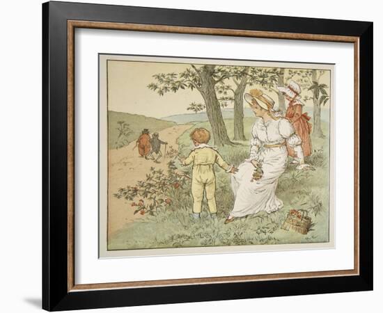 Walking to Mousey's Hall, Illustration from 'A Frog He Would A-Wooing Go'-Randolph Caldecott-Framed Giclee Print