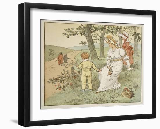 Walking to Mousey's Hall, Illustration from 'A Frog He Would A-Wooing Go'-Randolph Caldecott-Framed Giclee Print