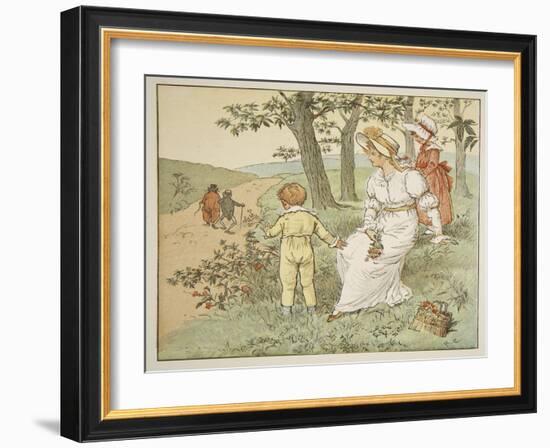 Walking to Mousey's Hall, Illustration from 'A Frog He Would A-Wooing Go'-Randolph Caldecott-Framed Giclee Print