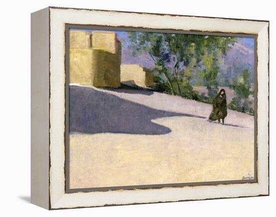 Walking to Work, Yazd-Bob Brown-Framed Premier Image Canvas