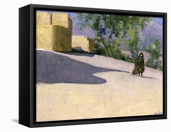 Walking to Work, Yazd-Bob Brown-Framed Premier Image Canvas