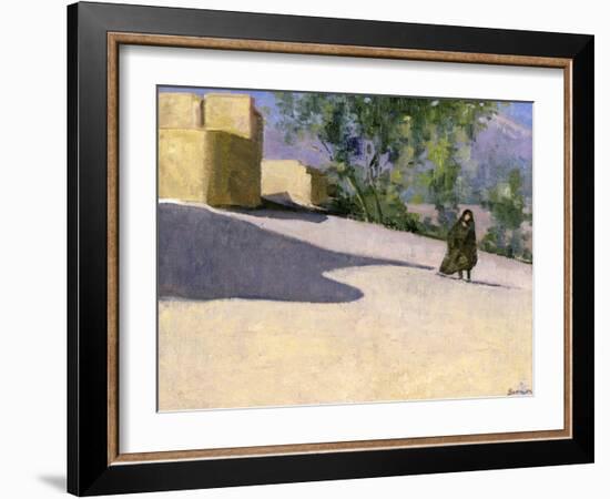 Walking to Work, Yazd-Bob Brown-Framed Giclee Print