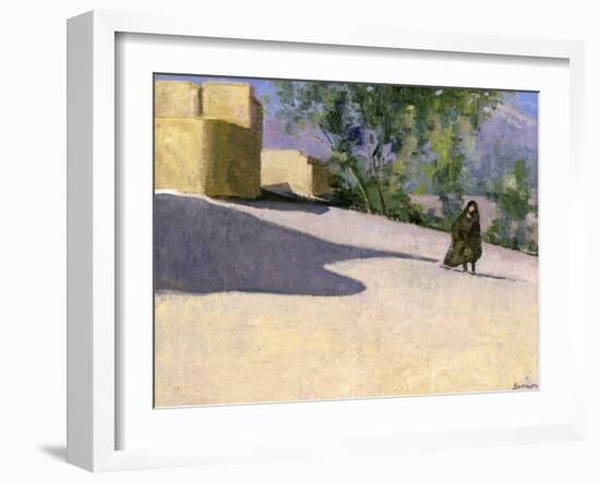 Walking to Work, Yazd-Bob Brown-Framed Giclee Print