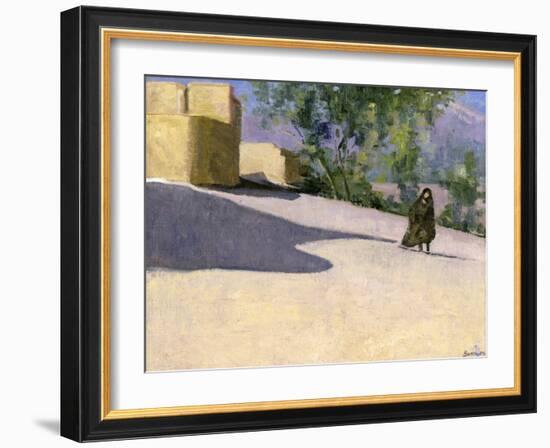 Walking to Work, Yazd-Bob Brown-Framed Giclee Print