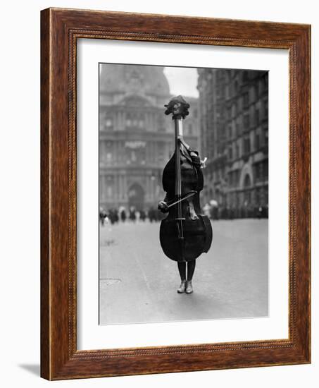 Walking Violin in Philadelphia Mummers' Parade, 1917-Bettmann-Framed Photographic Print