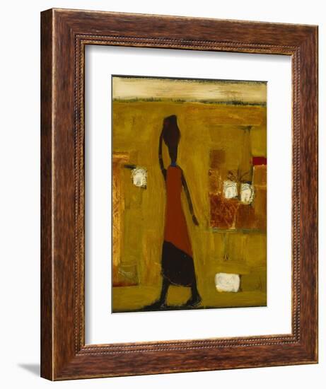 Walking Woman with Water Pot-Karen Bezuidenhout-Framed Giclee Print