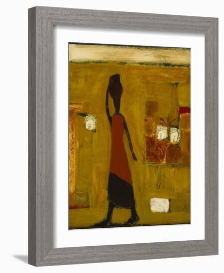 Walking Woman with Water Pot-Karen Bezuidenhout-Framed Giclee Print