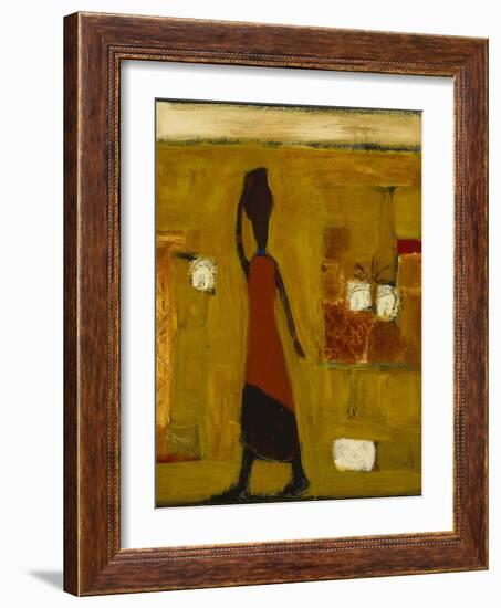 Walking Woman with Water Pot-Karen Bezuidenhout-Framed Giclee Print