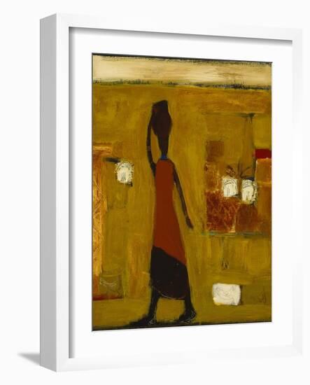 Walking Woman with Water Pot-Karen Bezuidenhout-Framed Giclee Print