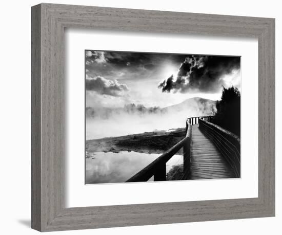 Walkway over the Lake-null-Framed Art Print