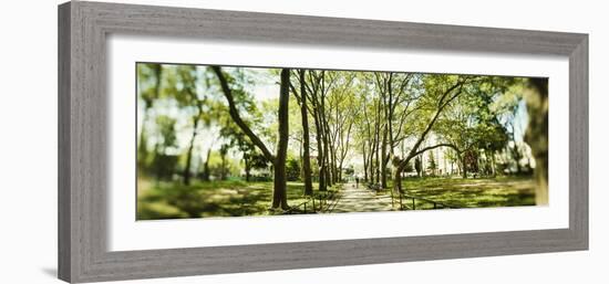 Walkway passing through park, McGolick Park, Greenpoint, Brooklyn, New York City, New York State...-Panoramic Images-Framed Photographic Print