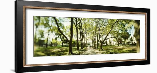 Walkway passing through park, McGolick Park, Greenpoint, Brooklyn, New York City, New York State...-Panoramic Images-Framed Photographic Print