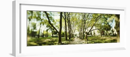 Walkway passing through park, McGolick Park, Greenpoint, Brooklyn, New York City, New York State...-Panoramic Images-Framed Photographic Print