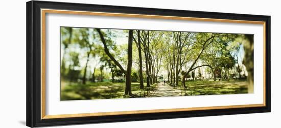 Walkway passing through park, McGolick Park, Greenpoint, Brooklyn, New York City, New York State...-Panoramic Images-Framed Photographic Print