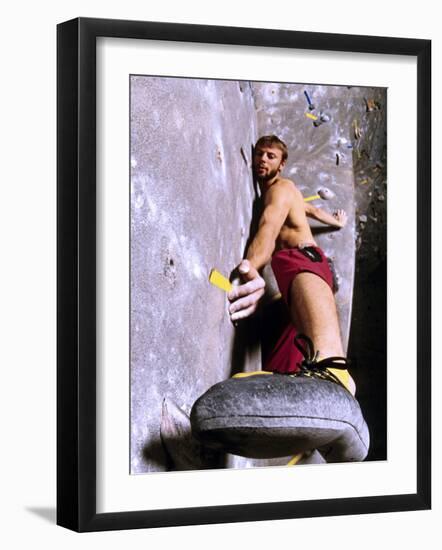 Wall Climber Placing His Foot, Colorado, USA-null-Framed Photographic Print