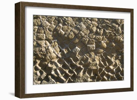 Wall Detail, Roman Site of Herculaneum, Italy-Natalie Tepper-Framed Photo